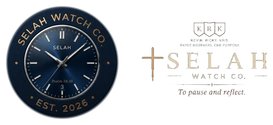 Selah Watch Co. — Kevin, Ricky, Kris. Three brothers. One purpose. To pause and reflect. Est. 2026